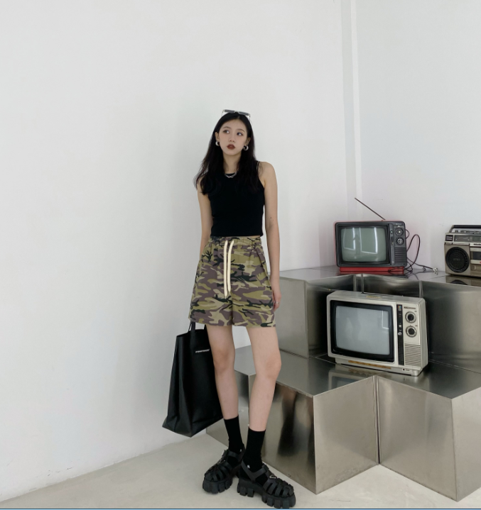 [nnbaby] camouflage elastic waist casual shorts wz1087\cls