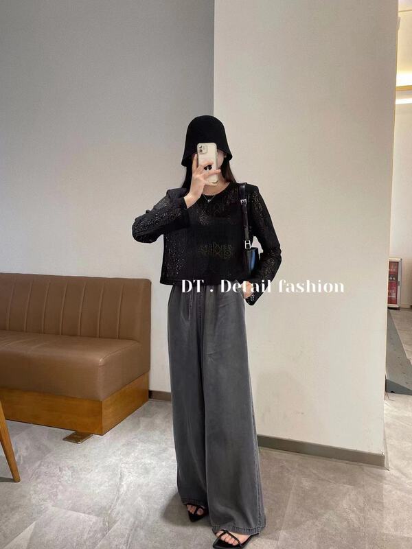 [DT] casual round neck hollow out long sleeve shirt l8121\wpl