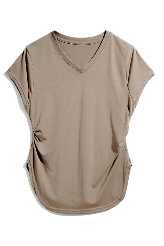 [myallin] round neck loose and versatile short sleeve T-shirt 8083\ozq