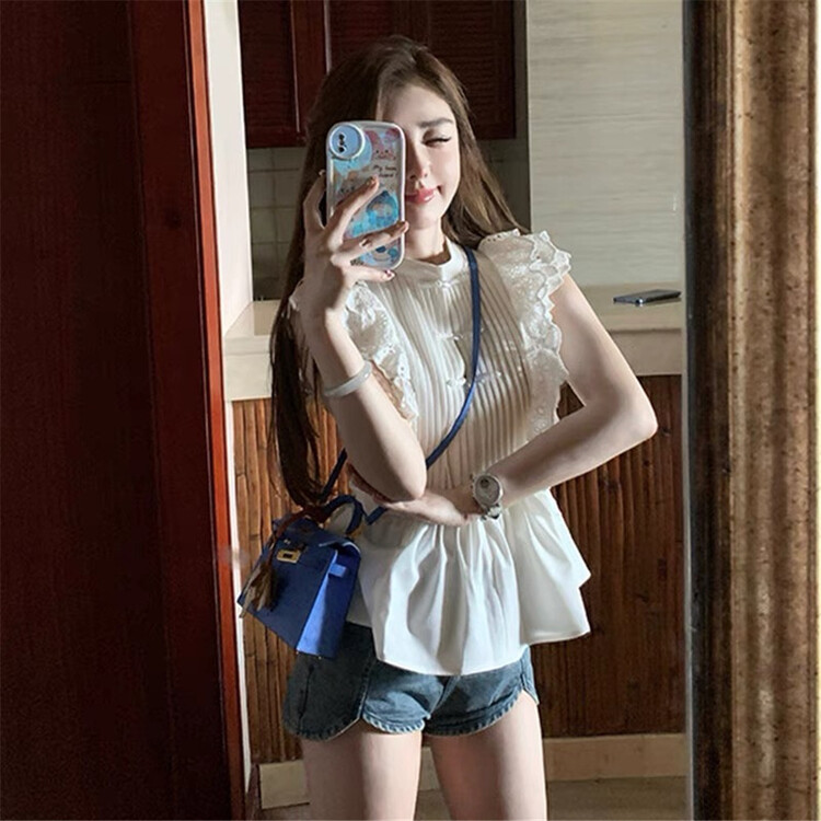 [Linna] fresh round neck comfortable shirt 82852\jj