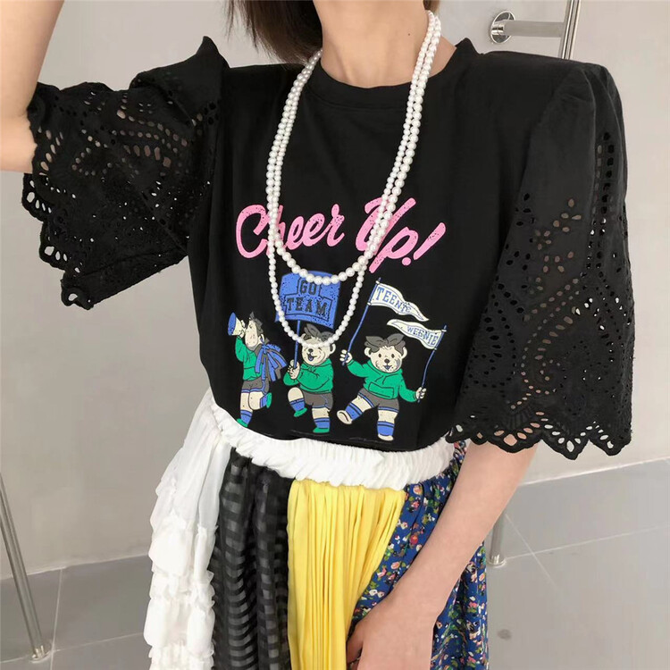 [rich rich] round neck printed loose short sleeve T-shirt (T-shirt only) 77838\hyy