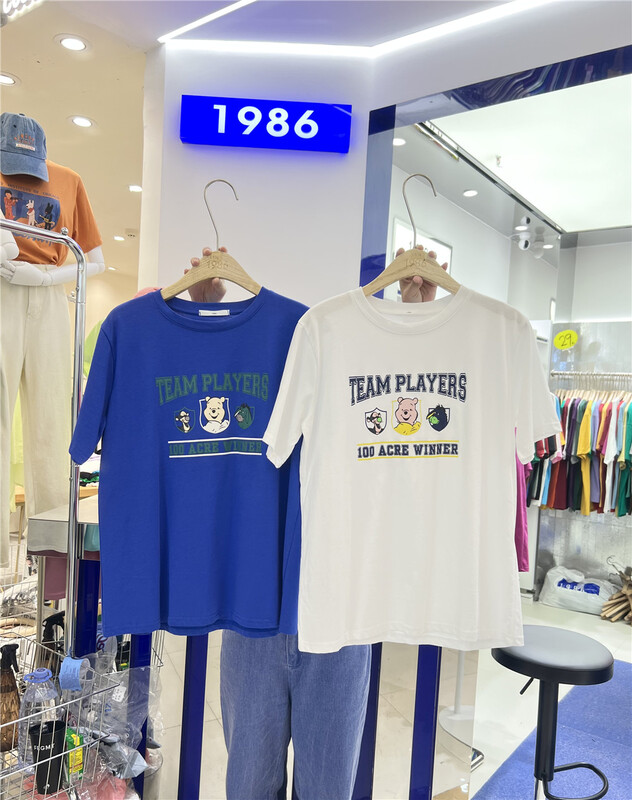 [1986] round neck cartoon letter printed short sleeve T-shirt ys1-974\lsl
