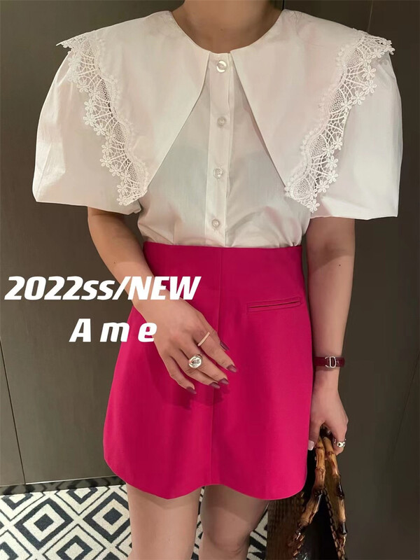 [ame] simple casual loose A-line skirt pants 73837\xyj