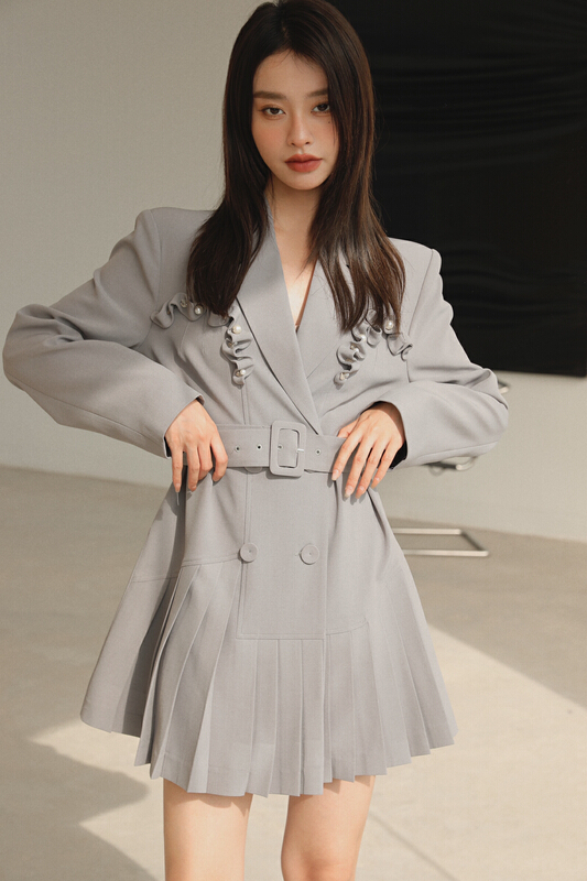 New year in early spring! [GL] Korean version personalized temperament sweet heavy industry dress (without belt) ys1-c2013\jj