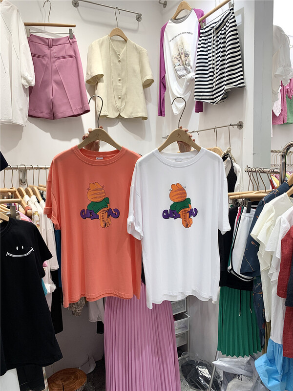 [JY] round neck printed Casual Short Sleeve T-shirt 6818\zzl