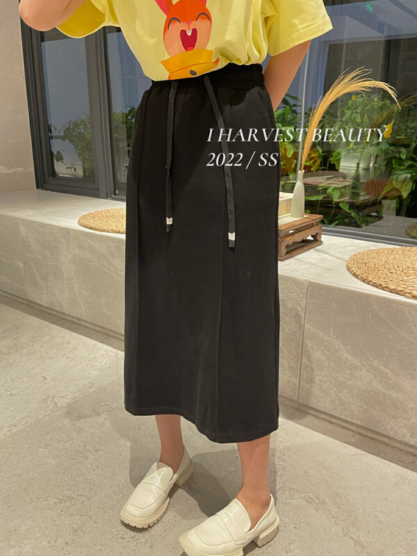 New year in early spring! [I style] drawstring elastic waist simple skirt 5081\ozq
