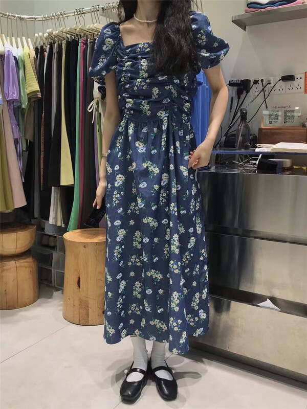[forming-z] Korean style square neck floral dress 91510\csx