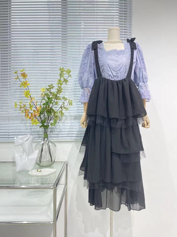 [rich rich] Square Neck Lace stitched bubble sleeve shirt 9231\gyj