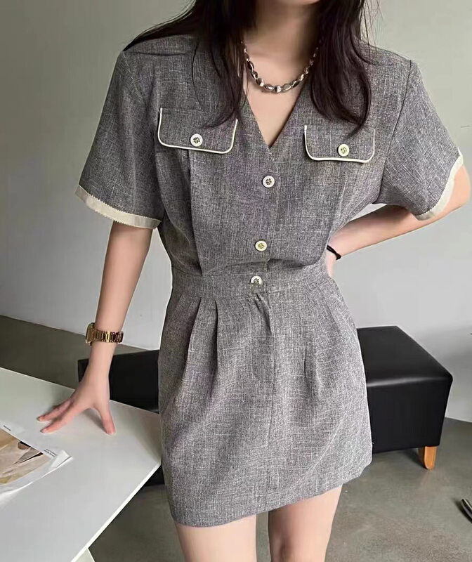 [Zoe Zoe] French advanced color contrast dress m185\zjy