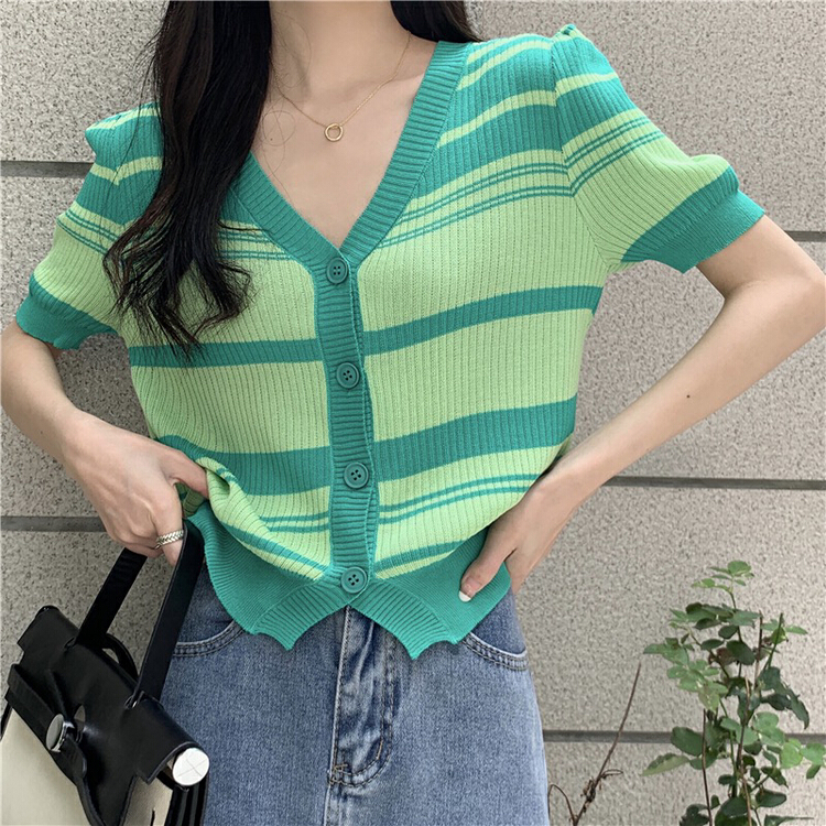 [f · P] new striped knitted cardigan in summer 32096 × HBx