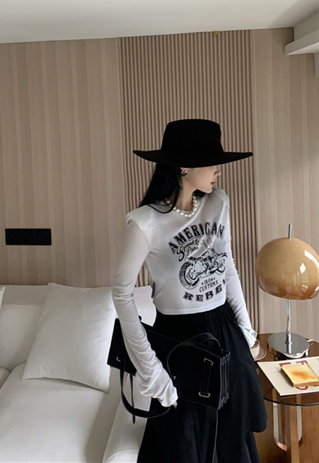[ID] bicycle printed long sleeve bandage sunscreen shirt 9509\lsl