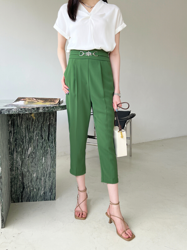 [Hanna inclusive] elegant casual high waist slim pants m3228\jhy