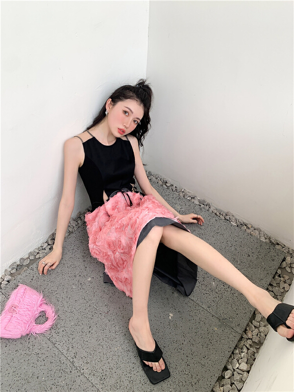 [AC] two color rose mosaic dress 7107\jj