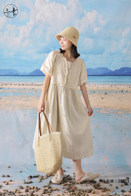 [original three element clothes] French retro elegant commuter dress 25773