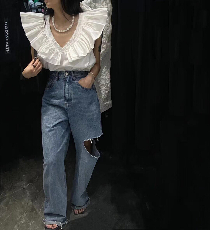 [buyer Yan Xuan - God of wealth] temperament court retro Ruffle shirt (only selling small shirts) 1652\cl