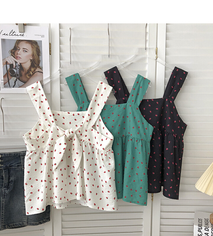 [Gangan] sweet strawberry printed tank top / sling 2289\cl