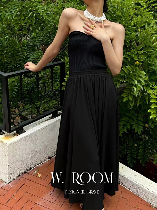 [w.room] simple and versatile umbrella skirt skirt skirt 2211\zxl