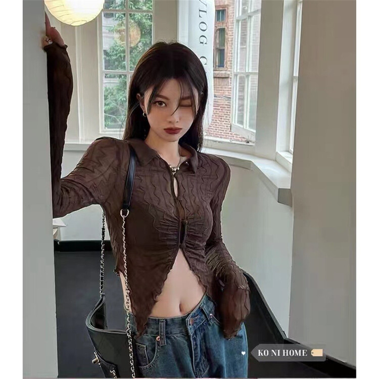 [Linna] casual breasted short shirt 82854\jj