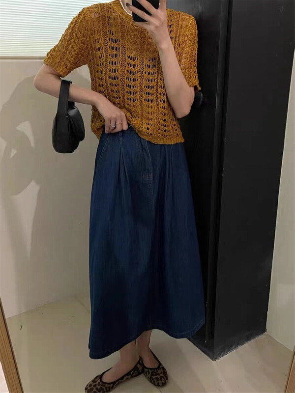 [emoni] Korean versatile denim a skirt a7779\cls