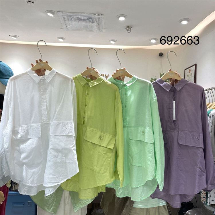 [twenty printed wood] simple clean comfortable shirt 692663\l