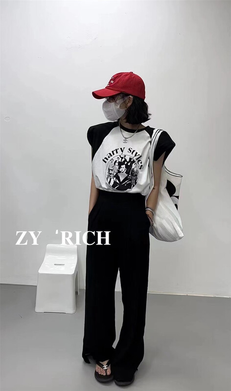 [ZY] color blocked sleeveless vest / sling ys1-520\wtt