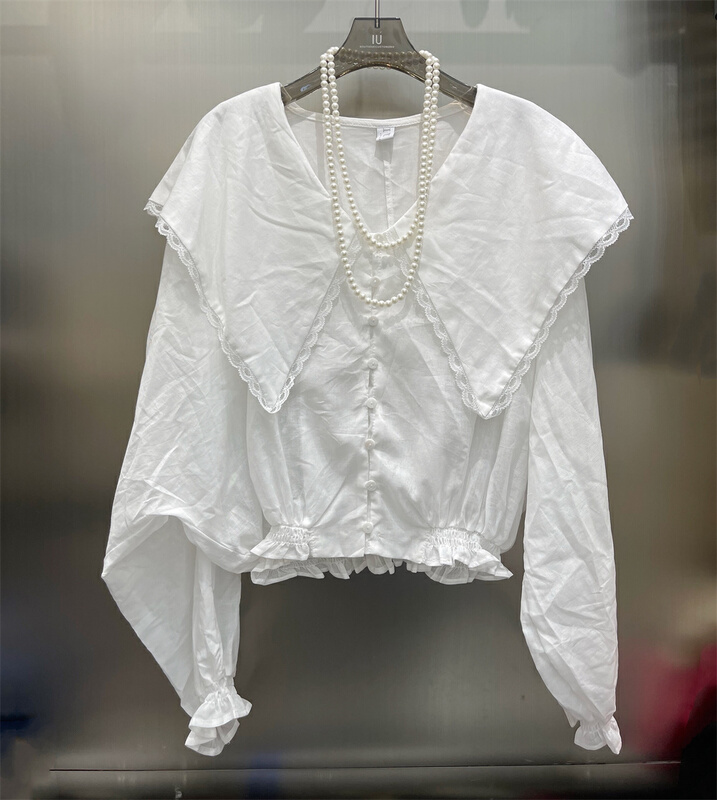 [IU] simple fashion large lapel loose shirt 6902\wpl