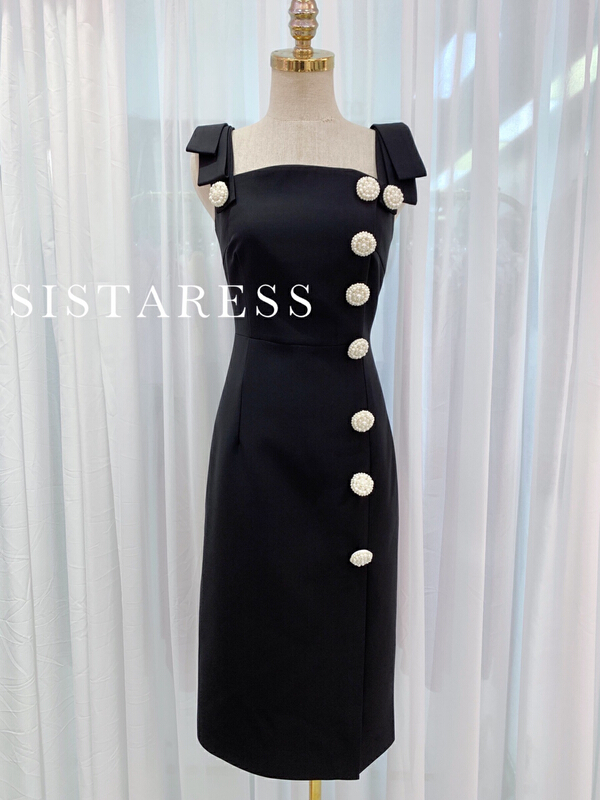 [Sistar] celebrity pearl buckle suspender dress 9215\jj