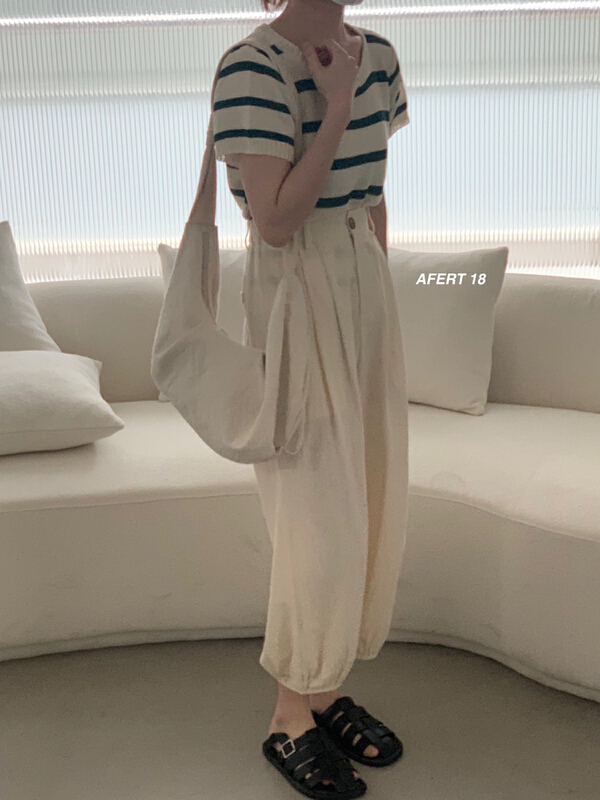 [after 18] casual round neck stripe short sleeve T-shirt 798\zjy