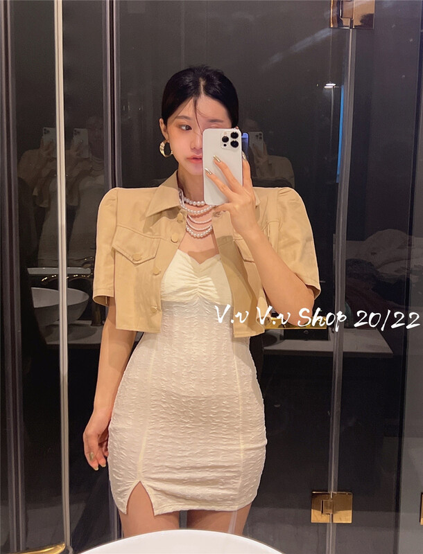 [v.v] Korean style bubble sleeve versatile short coat 7288\zxx