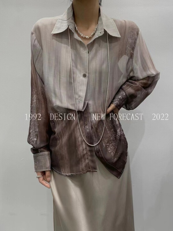 [1992] gradient design loose texture shirt ys1-3678\xyj
