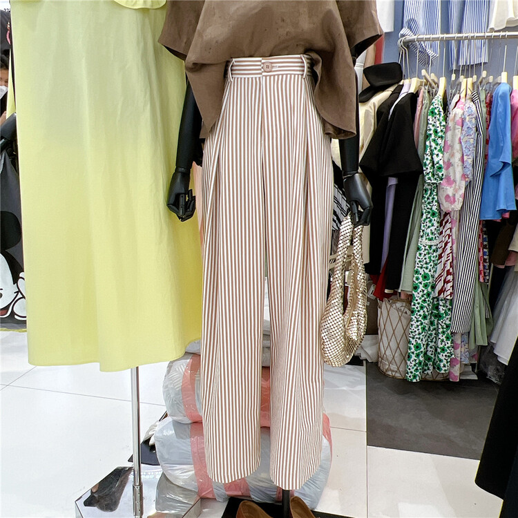 [miss coffee] striped loose straight casual pants 6872\xyj