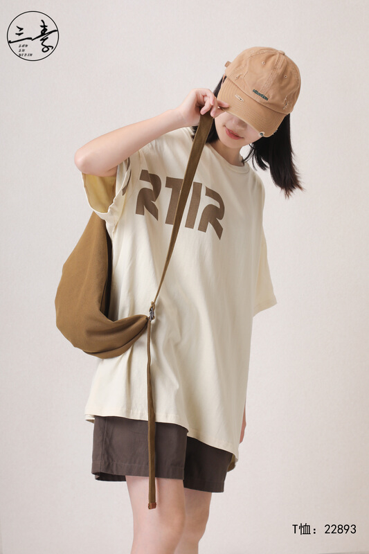 [original three element clothing] simple casual letter printed short sleeve T-shirt 22893\xyj