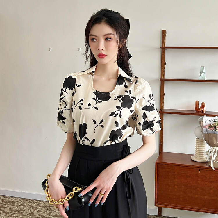[Hanna inclusive] temperament commuting Fashion Chiffon shirt m10105\xj