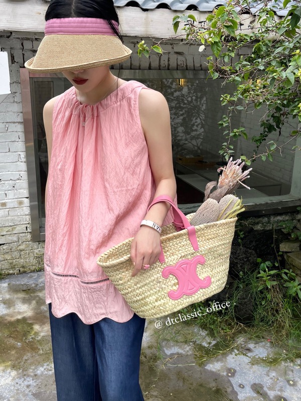 [DT class] retro sleeveless wide Panasonic embroidered shirt 4835\xyj