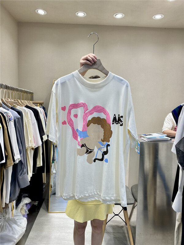 【K】 Printed Pullover versatile short sleeve T-shirt 5269\jj