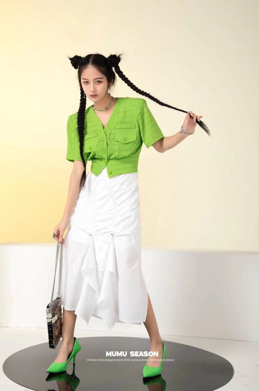 [Mumu session] shoulder pad hollow out fashion shirt 2333\zxl
