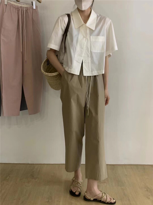 [malt] solid color single breasted simple shirt 3154\xyj