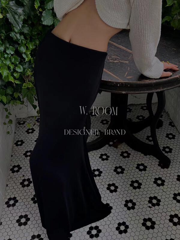 [w.room] simple and versatile cotton skirt 2427 \zxl