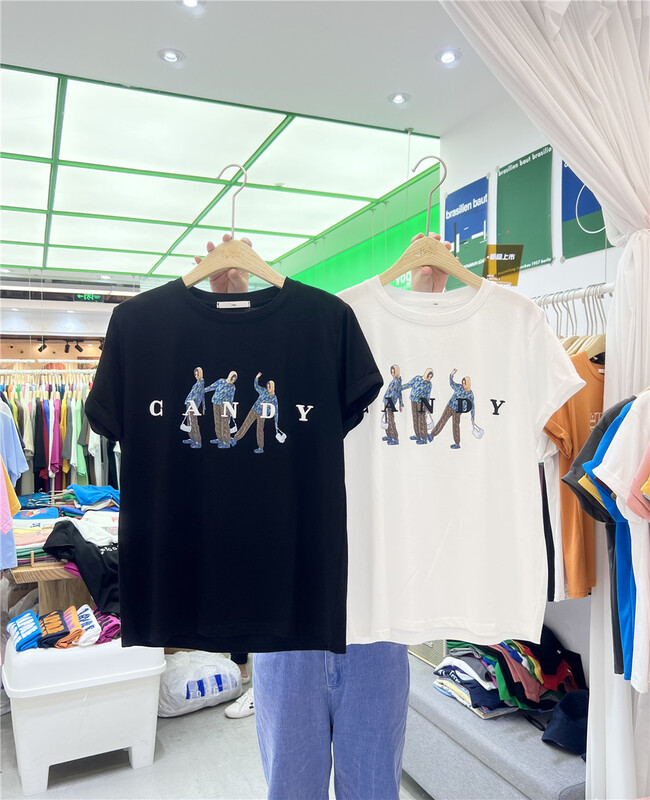[1986] round neck loose print short sleeve T-shirt ys1-951\lsl