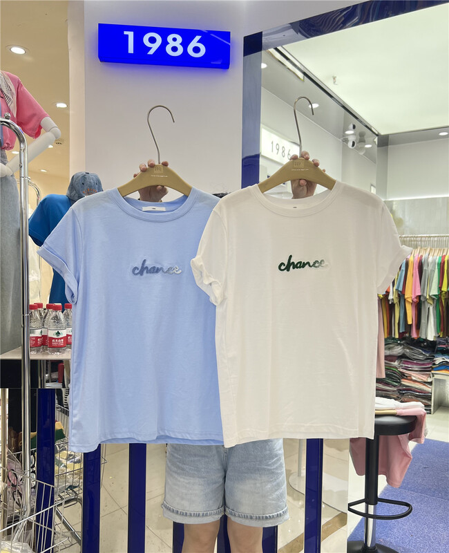 [1986] simple letters versatile short sleeve T-shirt f2331\lsl