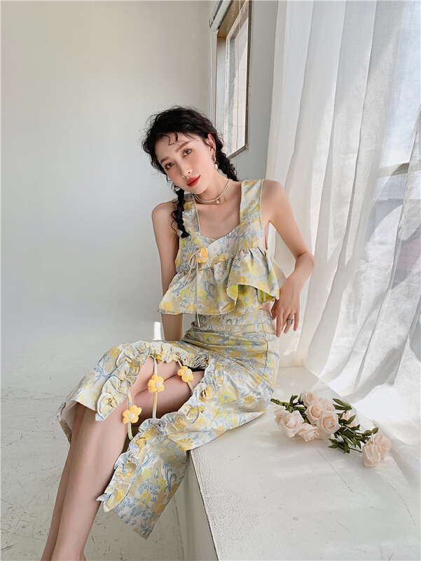 [AC] jacquard age reducing fairy vest / sling 7113\jj