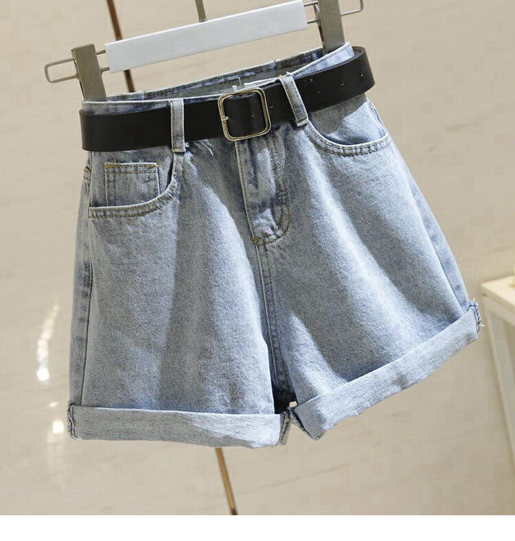 [Zoe Han denim] fashion versatile high waist thin denim shorts (without belt) 6080\ozq