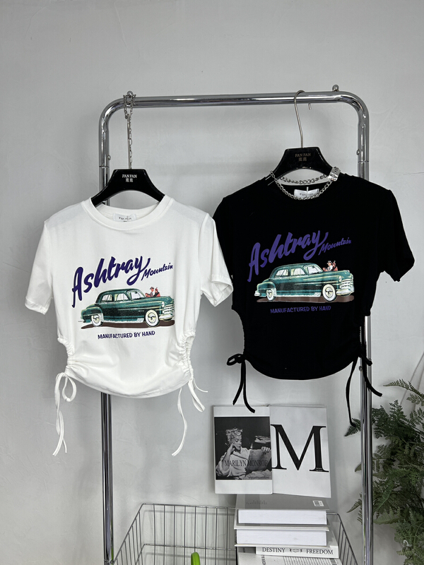 [Fanfan] fashion letter automobile pattern Korean Short Sleeve T-shirt (T-shirt only) 216\jj
