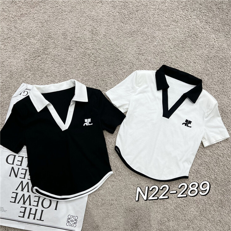 [N9] Polo neck loose and versatile short sleeve T-shirt (T-shirt only) 289\lsl