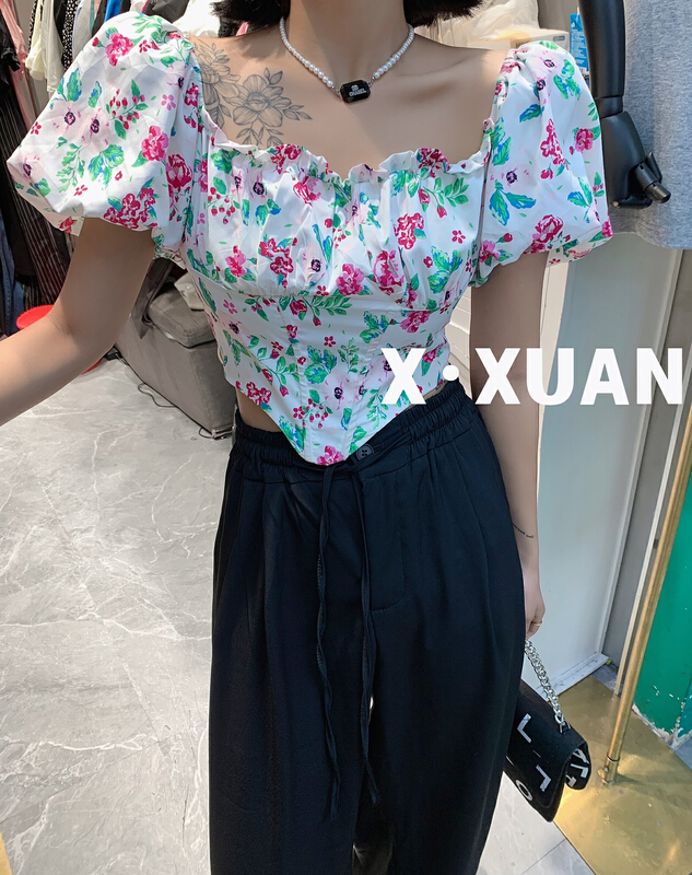 [x.xan] French floral pullover shirt 7502\pcz