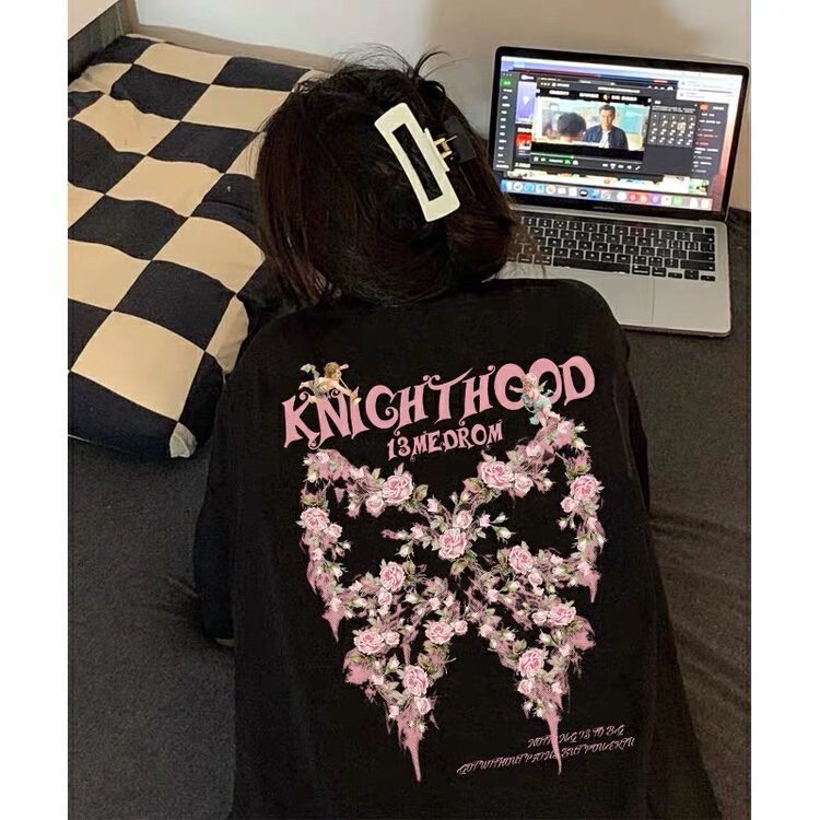 [Shanzhu] front and back printed round neck versatile short sleeve T-shirt 298\xyy