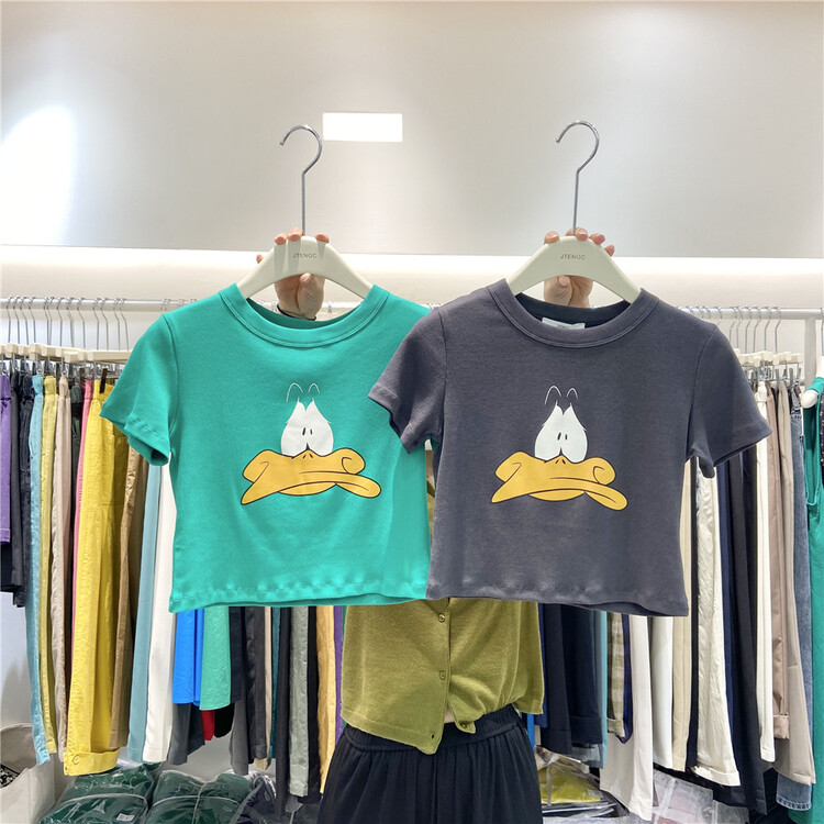 [jito jtengc] simple funny cartoon printed short sleeve T-shirt 1987\cls