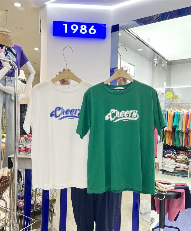 [1986] simple letters foreign style short sleeve T-shirt f3806\lsl