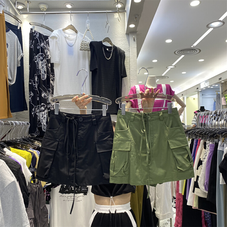 [al] fashion high waist pocket skirt 6617\wpl