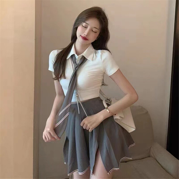 【 Bingbing 】 slim slim SMS + niche design skirt suit (with tie) ys2-8337\xyj
